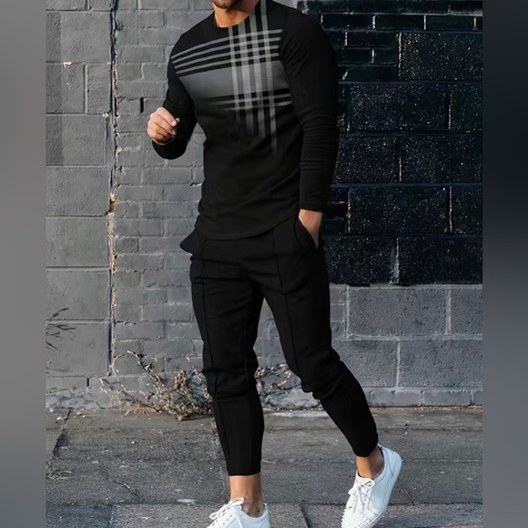 Other - Casual (SET)Long Sleeve Shirt And Drawstring Joggers L (40)